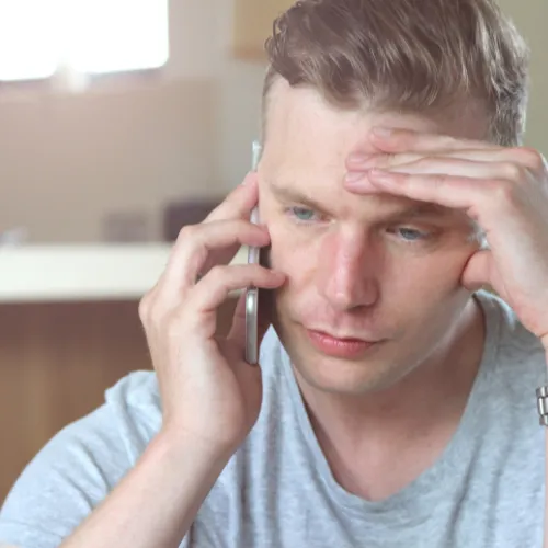 Person tired of endless collection agency calls